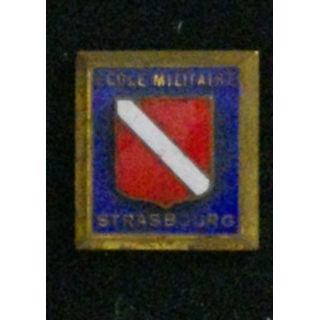 EMS : insigne de l'école militaire de Strasbourg en émail de fabrication Drago G. 436 épingle coupée