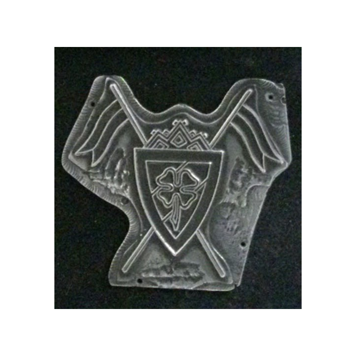 MATRICE SUR MÉTAL du 153° régiment d'infanterie avec drapeaux entrecroisés (taille de l'insigne sans drapeaux