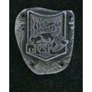 MATRICE SUR MÉTAL du 129° régiment d'infanterie (taille de l'insigne 2,5 x 1,9 cm)