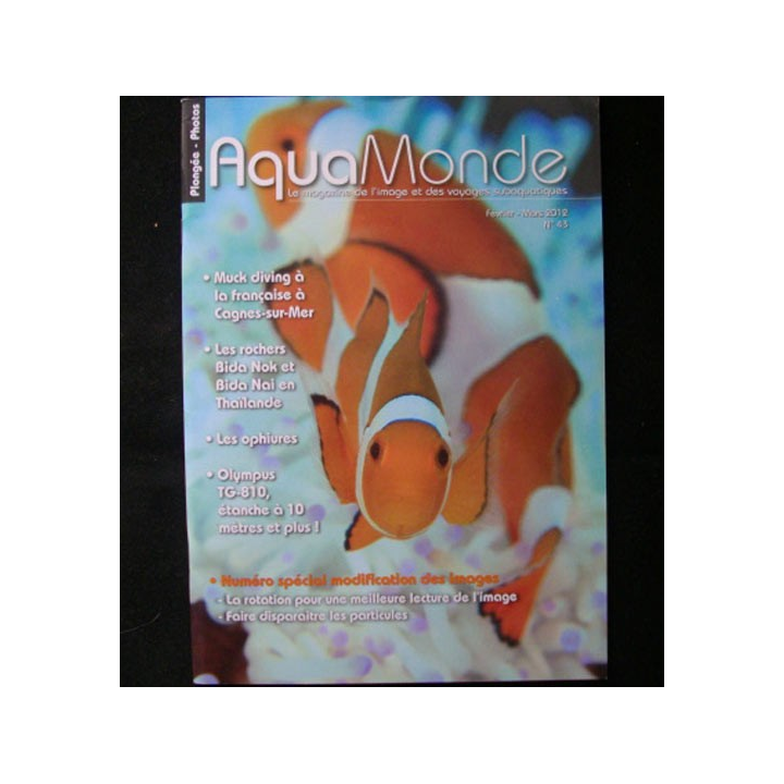 Magazine d' Aquamonde n° 43 sur l'image et les voyages subaquatiques 