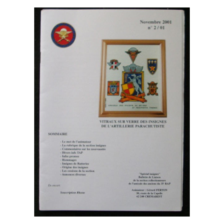 CATALOGUE DE L'AMICALE DU 35°RAP Novembre 2001