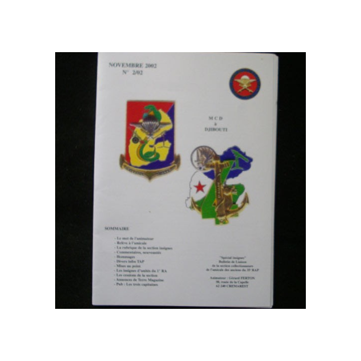 CATALOGUE DE L'AMICALE DU 35°RAP Avril 2002 N°2/2