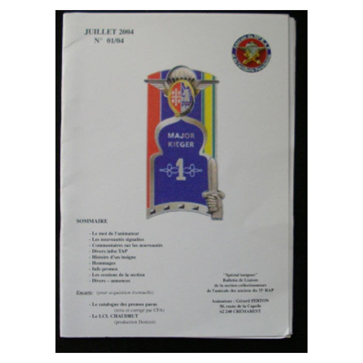 CATALOGUE DE L'AMICALE DU 35°RAP juillet 2004 N°1/4