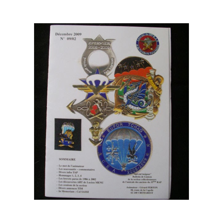 CATALOGUE DE L'AMICALE DU 35°RAP décembre 2009 N°9/2
