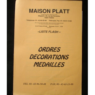 Catalogue à prix marqués liste flash d'Ordres et décorations du monde
