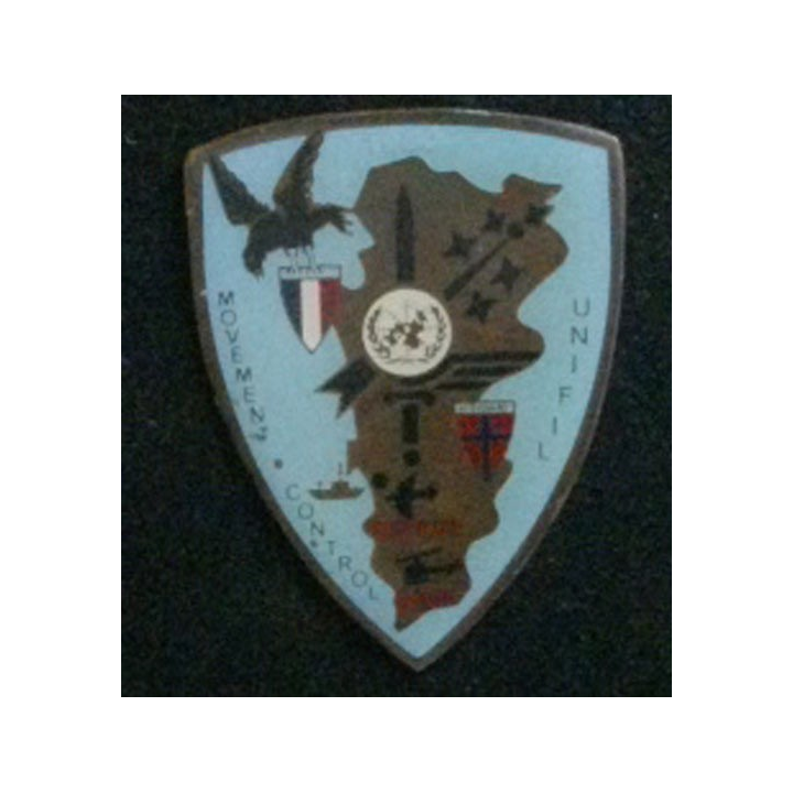 MOVEMENT CONTROL 5°MANDAT UNIFIL : insigne du movement control 5° mandat Unifil 1980 de fabrication locale sans attache
