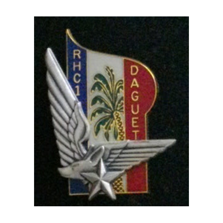1° RHC : insigne du 1° régiment d'hélicoptères de combat opération Daguet de fabrication Balme