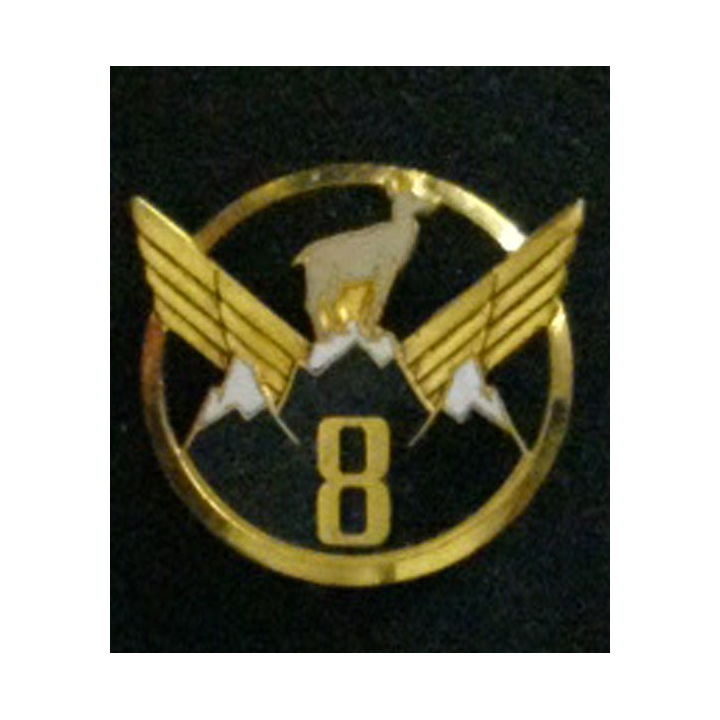 8° GALAT : insigne du 8° groupe de l'aviation légère de l'armée de terre de fabrication Drago G. 1822 en émail