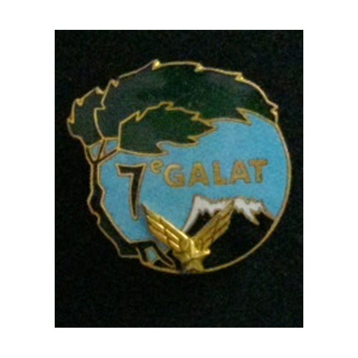 7° GALAT : insigne du 7° groupe de l'aviation légère de l'armée de terre type 2 de fabrication Drago G. 2077 en émail