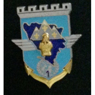 17° RGP 1° CIE FORPRONU : insigne de la 1° compagnie du 17° régiment du génie parachutiste Forpronu 1994 de fabrication Delsart