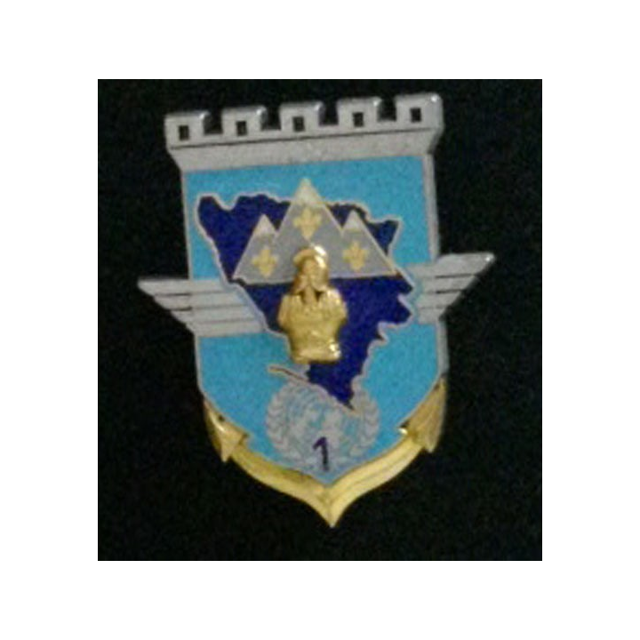 17° RGP 1° CIE FORPRONU : insigne de la 1° compagnie du 17° régiment du génie parachutiste Forpronu 1994 de fabrication Delsart