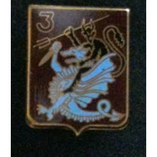 1° RPIMA 3° CIE : insigne de la 3° compagnie du 1° régiment de parachutiste d'infanterie de marine de fabrication Drago