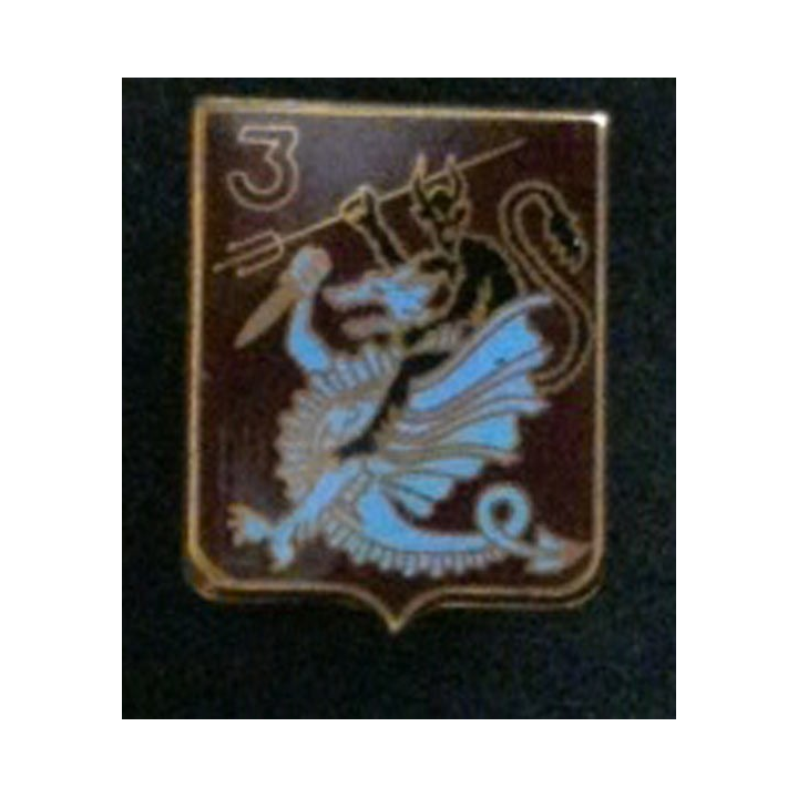 1° RPIMA 3° CIE : insigne de la 3° compagnie du 1° régiment de parachutiste d'infanterie de marine de fabrication Drago