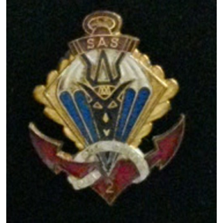 1° RPIMA 2° CIE : insigne de la 2° compagnie du 1° régiment de parachutiste d'infanterie de marine de fabrication Drago en émail