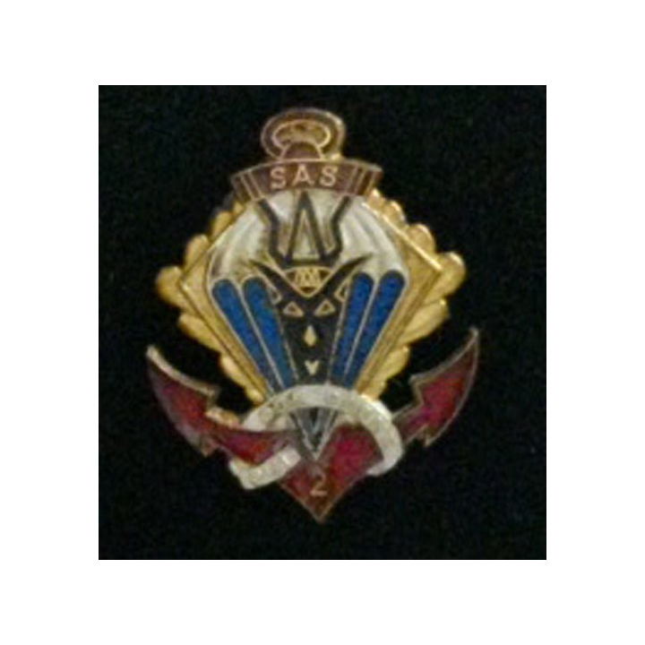 1° RPIMA 2° CIE : insigne de la 2° compagnie du 1° régiment de parachutiste d'infanterie de marine de fabrication Drago en émail