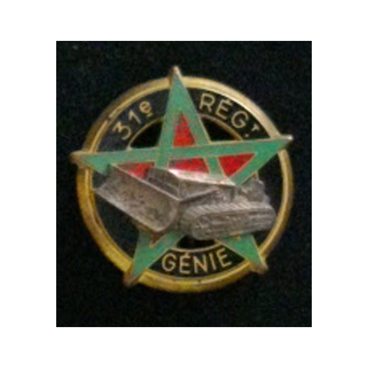 31° BG : insigne du 31° bataillon du génie bull de fabrication Drago Romainville en émail
