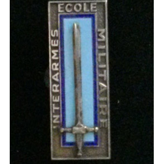 EMIA : insigne de l'école militaire interarmes, en émail, de fabrication Drago G. 1851 boléro rond collé ?