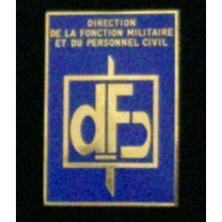 DFP : insigne de la direction de la fonction militaire et du personnel civil de fabrication Balme G. 4466 numéroté 029