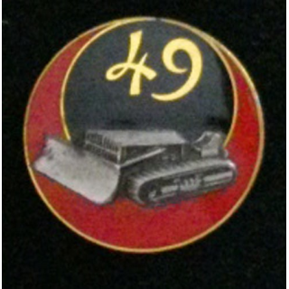 49° BG : insigne du 49° bataillon du génie de fabrication Drago G. 435 en émail dos guilloché et argenté