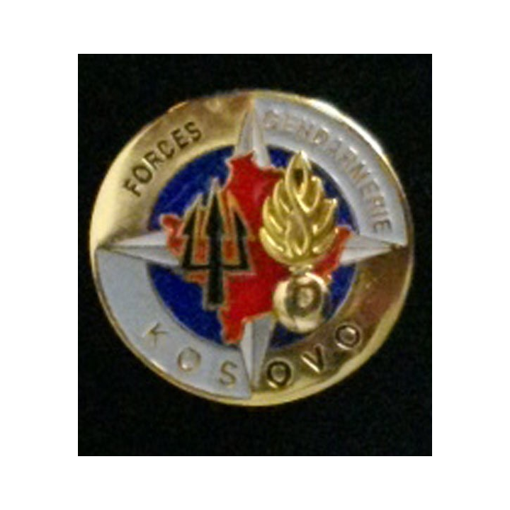GENDARMERIE KOSOVO : insigne des forces de la Gendarmerie au Kosovo pendant l'opération Trident de fabrication Shéli GN 0073