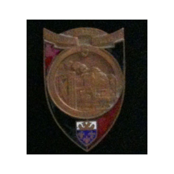 5° RG : insigne du 5° régiment du génie en émail de fabrication Drago H. 212 dos guilloché