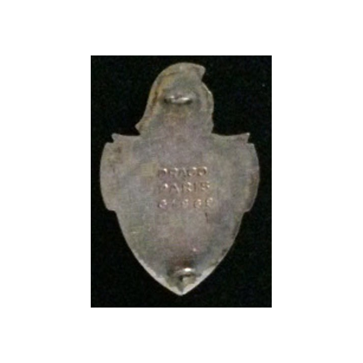 23° BG : insigne du 23° Bataillon du génie en émail de fabrication Drago G. 1869 dos guilloché