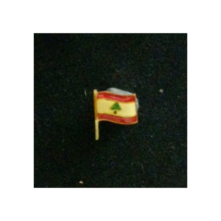 PIN'S DRAPEAU LIBANAIS : insigne du drapeau libanais sous forme de pin's de largeur 1,5 cm vernis