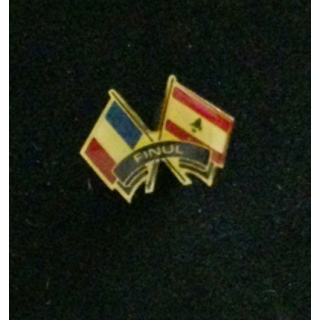 PIN'S DRAPEAU FINUL FRANCO LIBANAIS : insigne du drapeau français et libanais sous forme de pin's de largeur 2,7 cm vernis