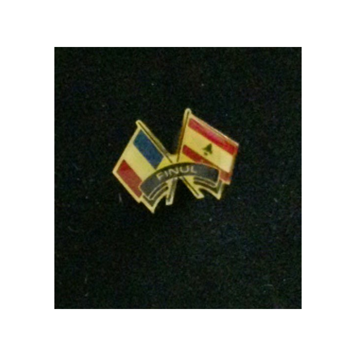 PIN'S DRAPEAU FINUL FRANCO LIBANAIS : insigne du drapeau français et libanais sous forme de pin's de largeur 2,7 cm vernis