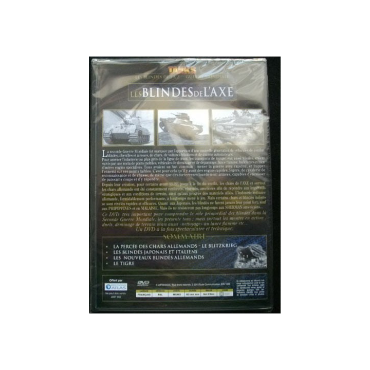 DVD LES BLINDES DE L'AXE : ce dvd présente les blindés de l'axe allemand italien et japonais pendant la 2° guerre mondiale