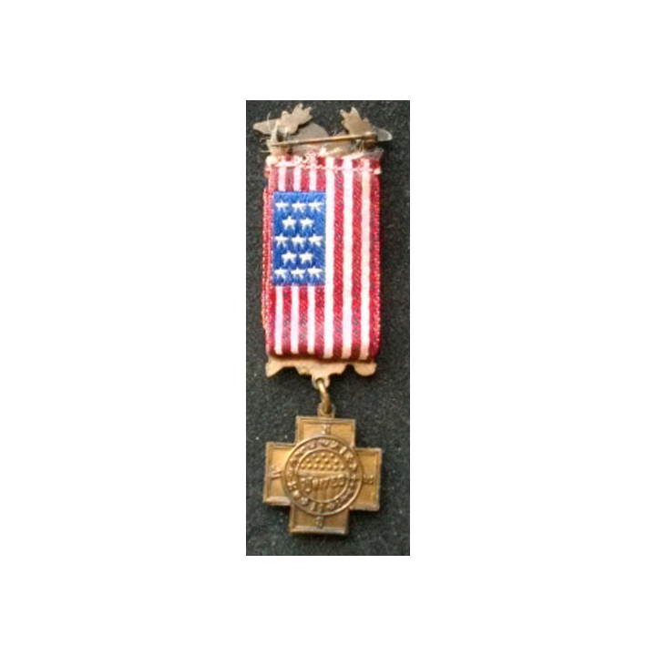 USA : médaille miniature des vétérans de la guerre contre les espagnols à Cuba de 1898 à 1902 en parfait état