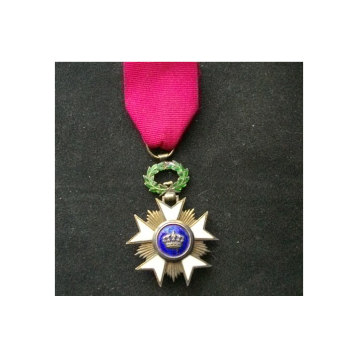 BELGIQUE : grade de chevalier de l'Ordre de la Couronne belge en émail