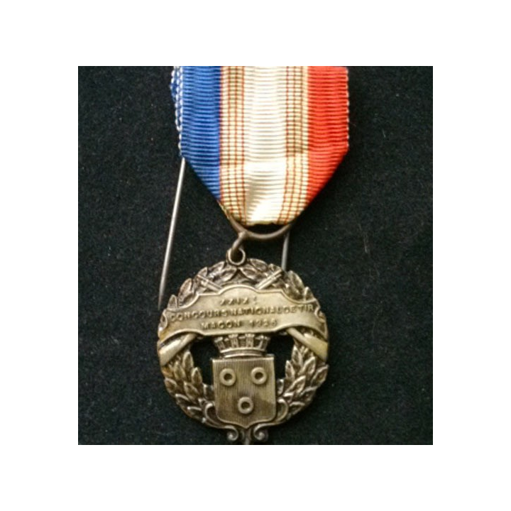 FRANCE : médaille du XXIX° concours national de tir de Macon 1926 en bronze argenté