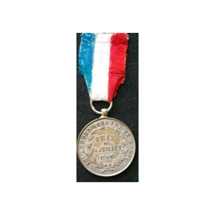 FRANCE : médaille du prix du 14 juillet 1900 du 18° arrondissement de Paris en bronze de diamètre 3 cm