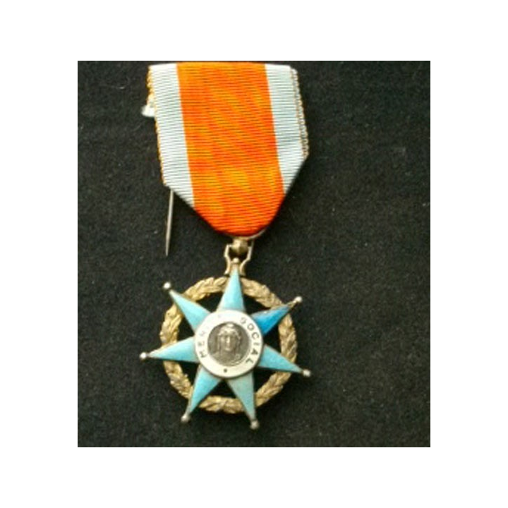 FRANCE : médaille de chevalier de l'Ordre du Mérite Social ayant une branche restaurée