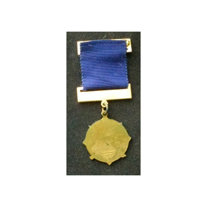 AUSTRALIE : médaille religieuse australienne en émail bleu et ruban bleu de dimension 3,7 cm x 9 cm