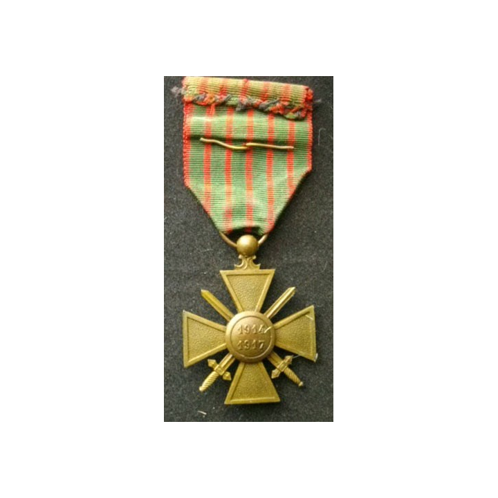 FRANCE : Croix de guerre 1914-1917 avec une citation (étoile de bronze) en bronze