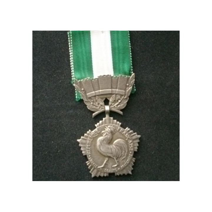FRANCE : médaille des collectivités locales en métal argenté grand module module signée Crouzat