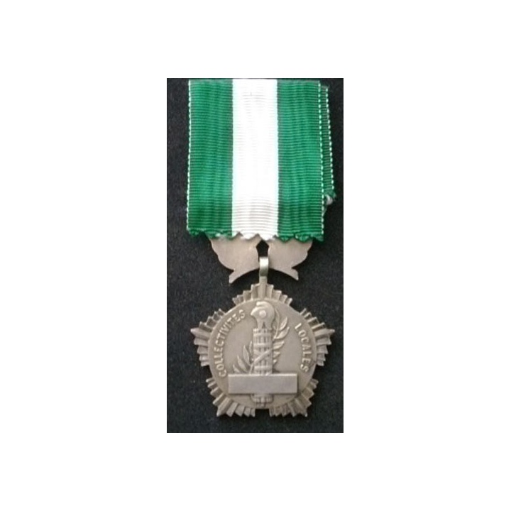 FRANCE : médaille des collectivités locales en métal argenté grand module module signée Crouzat