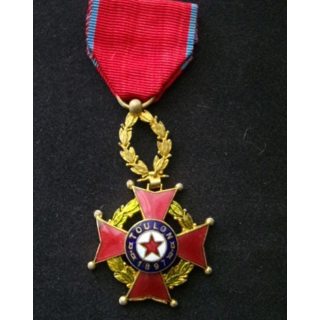 FRANCE : médaille commémorative de l'exposition universelle de Toulon en 1897 avec un petit défaut d'émail en métal argenté