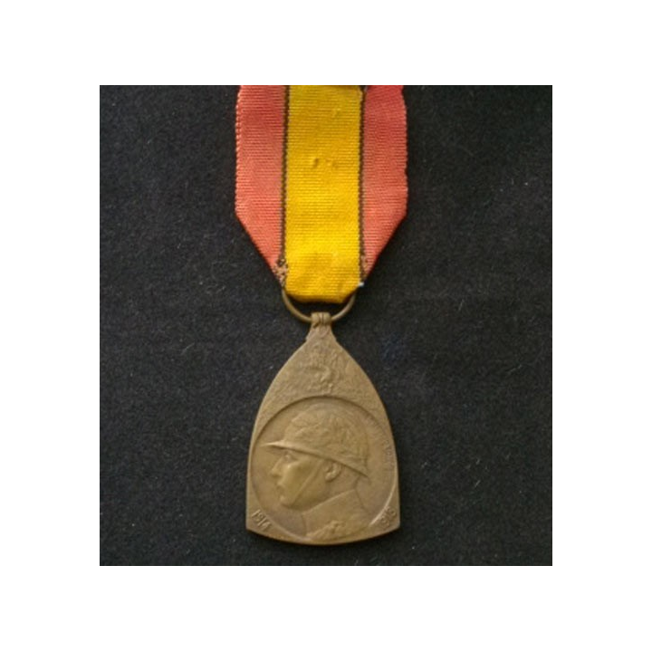 BELGIQUE : médaille commémorative de la 1° guerre mondiale 1914-1918 en bronze
