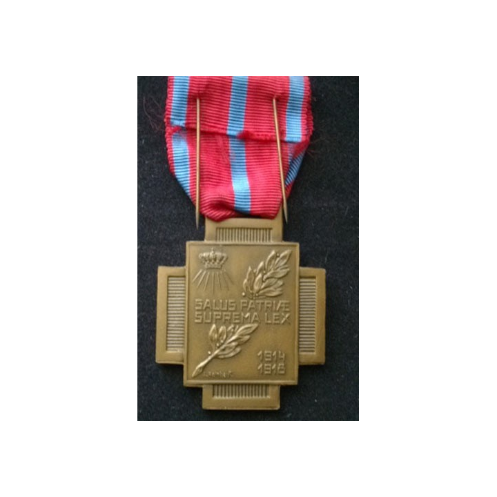 BELGIQUE : médaille de la Croix du feu belge en bronze 1914-1918