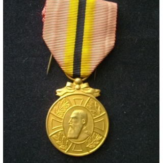 BELGIQUE : médaille de Léopold II 1865-1909 en bronze doré