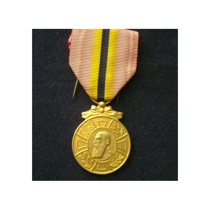 BELGIQUE : médaille de Léopold II 1865-1909 en bronze doré