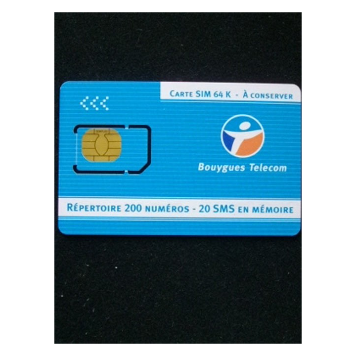 1. carte sim 64 K Bouygues neuve