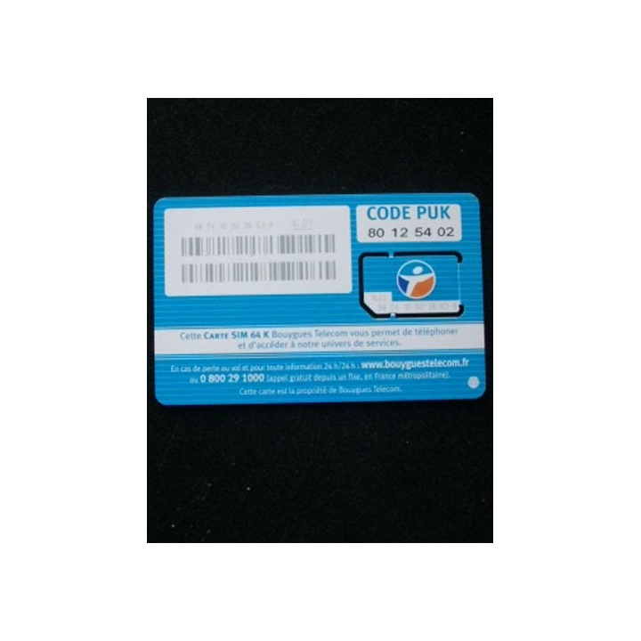1. carte sim 64 K Bouygues neuve