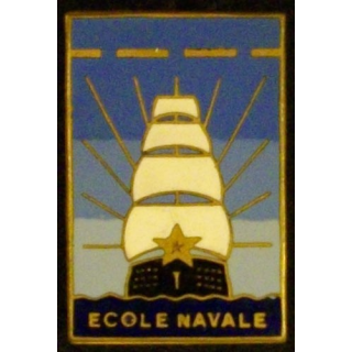 Insigne de l'Ecole navale rectangulaire en émail fabrication ABPD