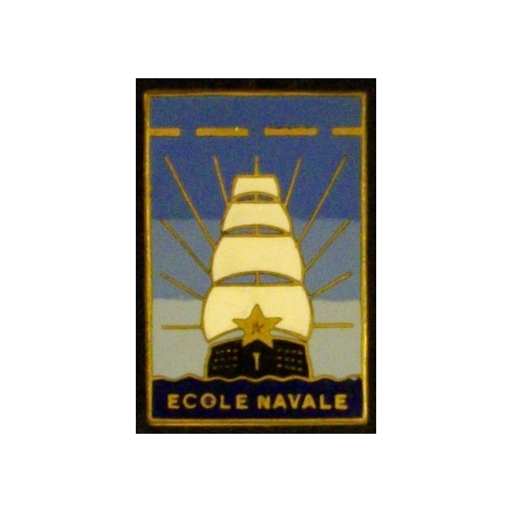 Insigne de l'Ecole navale rectangulaire en émail fabrication ABPD