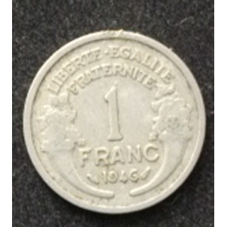 FRANCE : pièce de 1 franc Morlon 1946