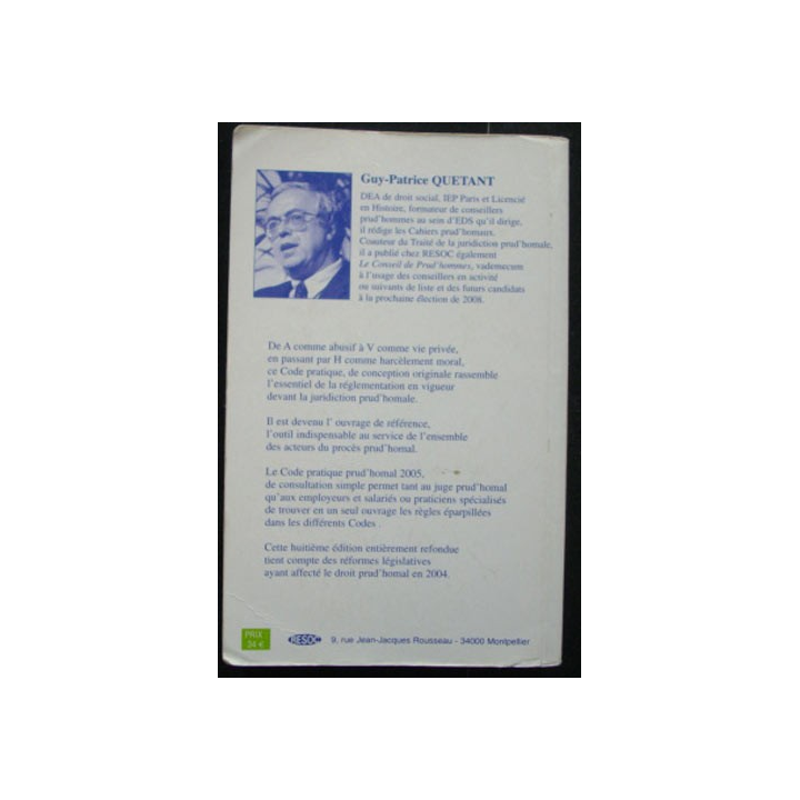 Code pratique des prud'hommes 8° édition 2005 par Guy Patrice Quetant